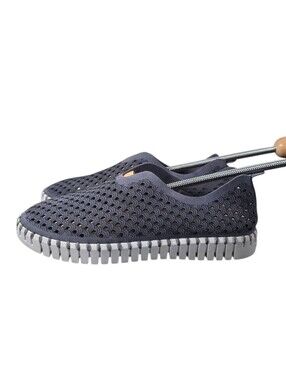 Ilse Jacobsen Hornbaek Tulip Slip On Shoes Grey Perforated Comfort Flats 9|39
